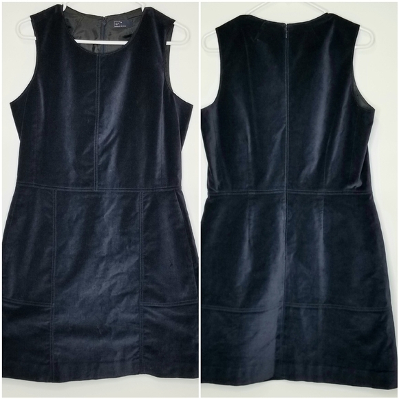 Gap Velvet Shift True Indigo Navy Knee Length  Party Evening Cocktail Dress,  12 - Picture 2 of 10
